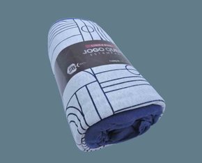 Jogo De Cama Rubi Queen 03 Peças Estampado 32045 SBX Marinho