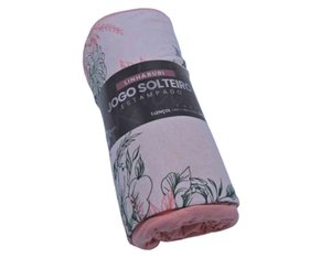 Jogo De Cama Rubi Solteiro 02 Peças Estampado 32043 SBX Salmão