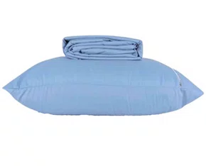 Jogo De Cama Solteiro Percal 200 Fios 2 peças Renan Enxovais Azul Claro