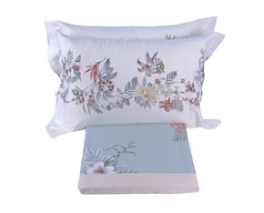 Jogo De Lençol 300 Fios Harmony Garden Casal 4 Peças Altenburg Cinza E Branco