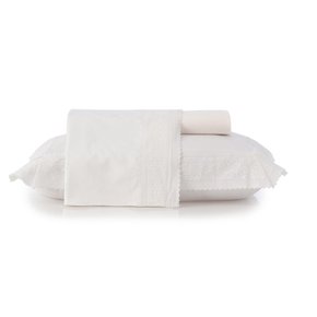 Jogo De Lençol 300 Fios Nancy Casal 4 Peças Altenburg Branco