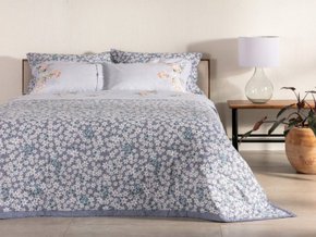 Jogo De Lençol Casal 1,40 x 1,90 Percalle Lirium Buddemeyer Azul