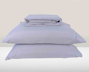 Jogo De Lençol King 04 Peças 200 Fios 1,93m X 2,03m MicroPercal Cinza