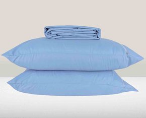 Jogo De Lençol Queen 04 Peças 200 Fios 1,58m X 1,98m MicroPercal Azul
