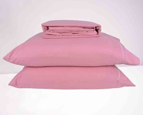 Jogo De Lençol Queen 04 Peças 200 Fios 1,58m X 1,98m MicroPercal Rosa