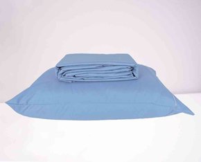 Jogo De Lençol Solteiro 3 Peças 200 Fios 88X188 Micropercal Azul