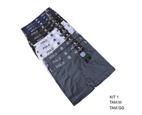 Kit Com 12 Cuecas Masculina Boxer Em Microfibra Polo Wear
