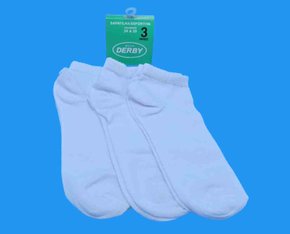 Kit Meia Com 03 Pares Unissex Adulto 4027 Derby Branco 34/43