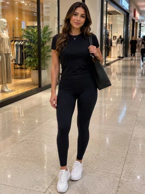 Legging Adulto Térmica Lisa 1019 Luwear Preto