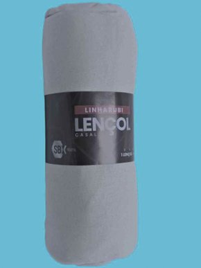 Lençol Casal Rubi Liso 01 Peça M32041 SBX Cinza