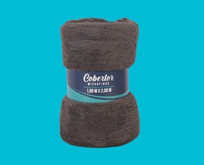 Manta Casal Microfibra Lisa 1.80X2,00CM Texfine Marrom