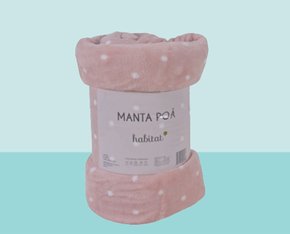 Manta Casal Poá 2.00X2.20CM Habitat Rosa Bebê