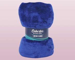 Manta Flannel Casal 1.80m X 2.00m 2180FL Texfine Azul Royal