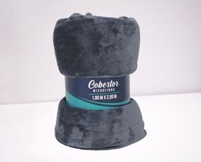 Manta Flannel Casal 1.80m X 2.00m 2180FL Texfine Chumbo