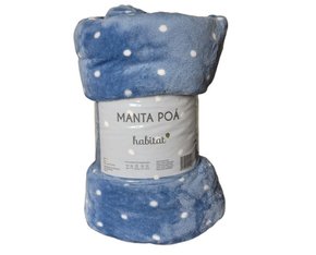 Manta king Poá 240X260 Habitat Azul