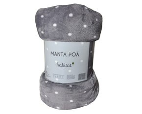 Manta king Poá 240X260 Habitat Cinza