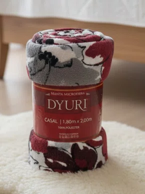 Manta Microfibra Estampada 180x200 Dyuri Bordo