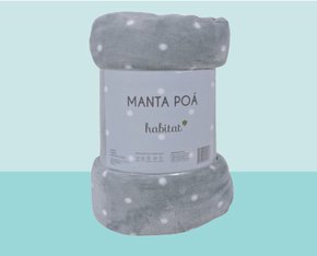 Manta Queen Poá 2.20X2.40CM Habitat Cinza