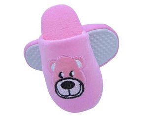 Pantufa Peluciada Unissex Infantil Bordada H13771 Center Rosa