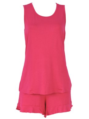 Pijama Curto Feminino Adulto De Malha Liso V507M Vila Flor Rosa