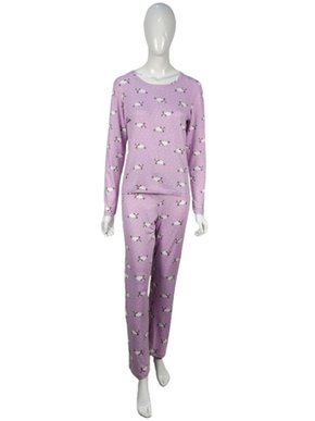 Pijama Feminino Adulto Em Suede Estampado 9200 Kanto Dos Sonhos Lilás