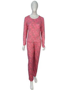 Pijama Feminino Adulto Em Suede Estampado 9200 Kanto Dos Sonhos Rosa