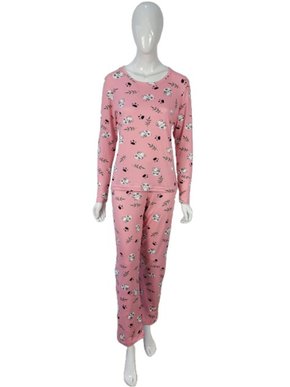Pijama Feminino Adulto Em Suede Estampado 9200 Kanto Dos Sonhos Rosa Claro