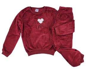 Pijama Fleece Feminino Juvenil 10-14 5809 Kanto Dos Sonhos Bordo