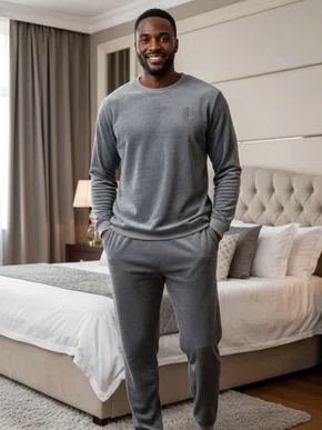 Pijama Fleece Masculino Adulto 5810 Kanto Dos Sonhos Chumbo