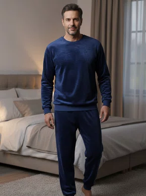 Pijama Fleece Masculino Adulto 5810 Kanto Dos Sonhos Marinho