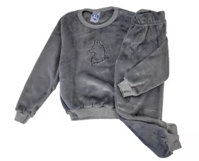 Pijama Fleece Masculino InfantilL 2-8 5811 Kanto Dos Sonhos Chumbo