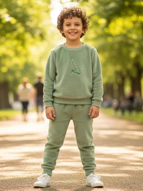 Pijama Fleece Masculino Juvenil  10-16 5811 Kanto Dos Sonho Verde Claro