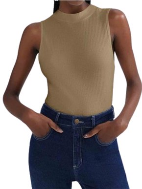 Regata Básica Canelada Feminina Adulto 4A92HKGEN Hering Caqui