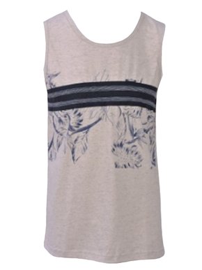 Regata Básica Masculina Com Estampa Folhangem 13.41.0102 Gangster Bege Mesclado