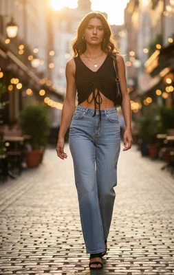 Regata Cropped Canelada Feminina Adulto 123222008 Over Preto