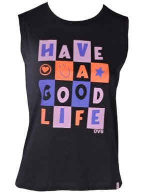 Regata Feminina Com Estampa Frontal 23.01.0055 Over Girls Preto