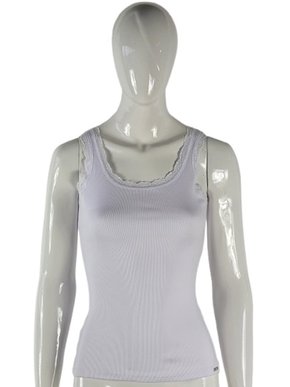 Regata Lisa Feminina Adulto Detalhe Renda 1000104059 Enfim Branco
