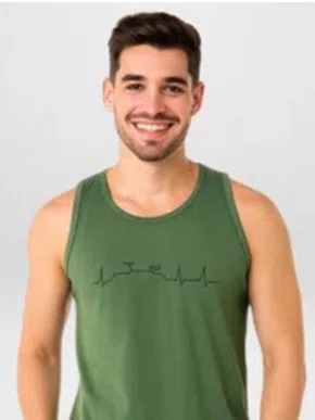 Regata Masculina Adulto Com Estampa 506007 Vanton Verde