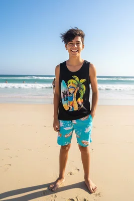 Regata Masculina Infantil 2/8 Surf 125253001 Over Preto