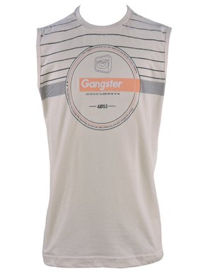 Regata Machão Juvenil Com Estampa Logo 33.05.0116 Gangster Creme