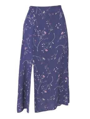 Saia Midi Feminina Adulto Detalhe Fenda V583T Vila Flor Marinho