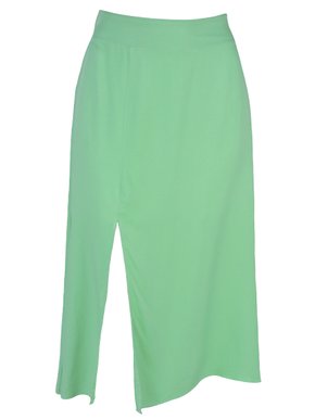 Saia Midi Feminina Adulto Detalhe Fenda V583T Vila Flor Verde