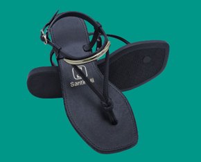 Sandália Rasteira Feminina Adulto 1502-020-232 Santinelli Preto