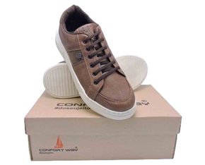 Sapatênis Calce Fácil Masculino Adulto 9116 Confort Way Caramelo