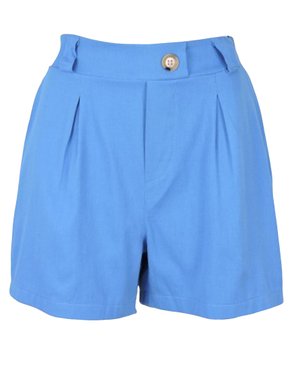 Shorts Em Viscolinho Feminino Adulto 1.703368 Lecimar Azul Porcelana