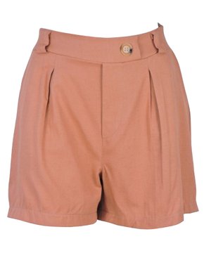 Shorts Em Viscolinho Feminino Adulto 1.703368 Lecimar Bege Outono