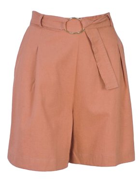 Shorts Em Viscolinho Pequiá Feminino Adulto 1.703416 Lecimar Bege