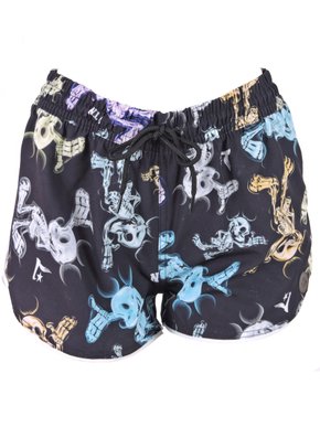 Shorts Tactel Feminino Adulto Estampa Esqueleto 31634 Vanton Preto