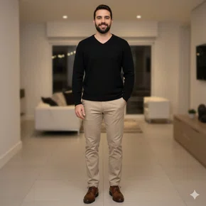 Sueter De Tricot Masculino Adulto 582061 Mormaii Preto