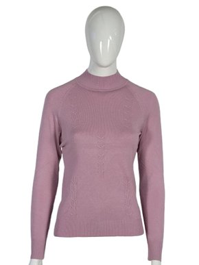 Suéter Feminino Gola Média Trabalhado  S00825 Dunialin Lilás